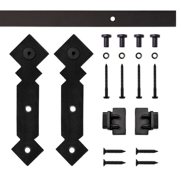 Quiet Glide Soft Close 60" Black Diamond Mini Single Barn Door Hardware NT.1310.05.08-60-SC - main